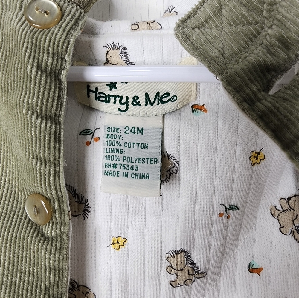 3 Piece Set Harry & Me Corduroy Overalls,  Long Sleeve Shirt Hood Jacket Sz 24M - Picture 14 of 17